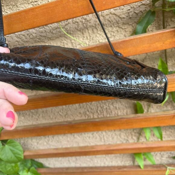 Giani Bernini snakeskin black leather purse VTG - Picture 9 of 9